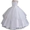 Generico Vestito Bambina Fiore Bianca Nozze Pageant Damigella d'Onore Toga 3-10 Anni
