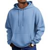 COOFANDY Felpe con Cappuccio Uomo Maniche Lunghe Blu S