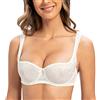 MELENECA Donna Balconette Reggiseno Pizzo Cinghie Imbottite con Ferretto Bianco Crema 7D