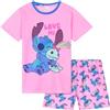 Disney Pigiama Corto Bambina, Morbido Traspirante Abbigliamento da Casa Set (Rosa/Blu, 9/10 Anni)