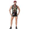 Generico Cosplay Uomo del Pompiere Riflettente Tuta Uomo Gioco di Ruolo Alta Visibilità Vestito Sexy Erotico Costume di Festa Divertente per Adulti Deguisement Halloween Carnevale Lingerie Sexy
