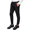 Evoga Pantaloni Uomo Casual Principe di Galles Quadri Eleganti Slim Fit (44, #A2 Modello Capri Nero Quadri)