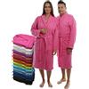 LEBENGOOD - Accappatoio unisex da donna e uomo, 100% cotone spugna americana 400 g, con cintura, tasche (Fucsia L)
