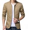 Oneforus Giacca da Uomo Slim Fit con Collo alla Coreana, Cappotto Casual in Cotone
