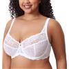 DELIMIRA Reggiseno Minimizer in Pizzo Taglie Forti Bianco 3G