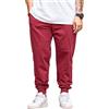 Jamron Uomo Taglie Forti Loose Fit Pantaloni Sportivi Affusolati in Cotone Pantaloni Casual Semplici (L-8XL)