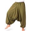 PANASIAM Pantaloni Aladino - Donna e Uomo - Pantaloni in Cotone | Pantaloni harem, trama grezza a righe, vestibilità ampia, yoga, viaggio e quotidiano, vita elastica, tasca, cavallo basso