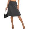 EXCHIC Donne Elegante A-Linea Vita Alta Midi Gonna Flared Affari Ufficio Lunga Elastica Gonne(M, Grigio Profondo)