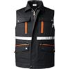 KTWOLEN Gilet da Safari da Uomo Giacca Senza maniche da Lavoro Gilet Riflettente da Caccia Viaggio Giubbino da Pesca, Nero, 3XL