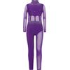 Freebily Tuta Intera da Ginnastica Artistica Bambina Balletto Body Danza Classica Manica Lunga con Strass Ballet Leotard Bodysuit da Pattinaggio Artistico Tutine Jumpsuit Viola A 11-12 anni