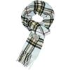 Glory Max - Sciarpa invernale unisex classica a quadri tartan, morbida, effetto cashmere, 182,9 x 30,5 cm, bianco, 72 x 12 x 0.2