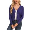 Atxnn Cardigan Donna a Maglia Corta Maglione Elegante con Bottoni Cardigan a Maniche Lunghe con Scollo a V Giacca di Lana Casual a Tinta Unita