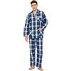 GLOBAL Pigiama Uomo Abbottonata 100% Cotone Lungo Set Pigiami Bottoni Classici Due Pezzi Lingerie Maniche Lunghe Pantaloni Coulisse Pigiami da Notte Traspirante da Uomo Pjs Set S-XXL