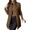 OVARA Gilet trapuntato da donna con colletto alla coreana, leggero, con cerniera, imbottito, termico, comodo, casual, tinta unita, gilet da donna, giacca lunga senza maniche