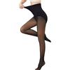Fulidngzg Collant Termici Donna Invernali Vita Alta Con/Senza Piede Collant Felpati Effetto Velato Compressione Graduata Senza Cuciture Calzamaglia Curvy Elasticizzata, -10-15°C, Adatto Peso 40-70Kg,Nero