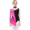 iiniim Vestito da Pattinaggio Artistico Bambine Body Classico Elastico Manica Lunga Danza con Gonna Tutu Abbigliamento Ballerina