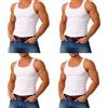 Cocain underwear 2 | 4 | 6 | 10 pezzi Canottiere da uomo a doppia costa, colore bianco, 100% cotone resistente e adatto all'asciugatrice