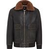 Infinity Leather Giubbotto Bomber da Aviatore in Pelle Marrone da Uomo - Stile Pilota G-1 con Colletto in Pelle di Pecora Staccabile