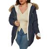Geschallino Donna Taglie Forti 3 in 1 Parka Cappotto Zip Staccabile Caldo Pile Foderato Giacca con Rimuovi Interno