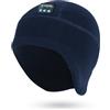 fesoklaf Berretto Bluetooth per uomo e donna, invernale, caldo, senza fili, foderato in pile, con paraorecchie, blu navy, Taglia unica