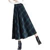 Generic 2025 Gonne in lana scozzese da donna con elastico in vita una linea a pieghe in tartan gonne lunghe, Verde, M