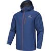 NORDIC OUTLAND Giacca antipioggia da uomo, leggera, con cappuccio, impermeabile, traspirante, guscio per escursioni in montagna all'aperto, Blu navy, Large