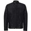 Infinity Leather Giacca da Uomo Harrington Con Collo Classico in Vera Pelle Morbida Nera M