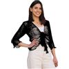 creazioni unique Cardigan Donna Primaverile Estivo Cardigan Donna Elegante in Rete di Viscosa Termica con Essenza di Fiore di Ciliegio (Nero Argento)