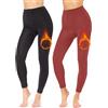 Merry Style Leggings Donna Termici MS-ATX-441 (Nero/Rosso Vino, XL)
