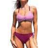 CUPSHE Bikini da donna, 2 pezzi, con spalline intrecciate sul retro e fondo reversibile, Viola chiaro, M