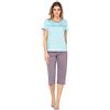 e.Femme® Pigiama da Donna Nicole II 945 in 50% Cotone e 50% Modal, Menta/Tortora., 54