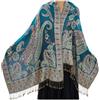 XINGSHUNFU Sciarpa pashmina rave paisley, scialle indiana, scialle da donna, esotici, sciarpe per abiti da sera, Blu pavone, taglia unica