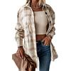HVEPUO Camicia Donna Flanella Giacca A Quadri Camicie Lunghe Cappotto Scozzese Scacchi Shacket