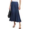 MAYFASEY Gonna lunga da donna in raso, a vita alta, elegante gonna midi di seta, linea A, Flared Midi, business, feste, tempo libero