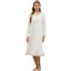 Nanxson Camicia da Notte Donna Cotone Manica Corta/Lungo Pigiama | Confortevole Pigiama da Notte,Vittoriano Pizzo Scollo a U Vestaglia,Sciolto Pigiama,Vestito con Orlo in Pizzo