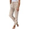 Generico Pantaloni Lino Donna - Linen Trouser Lightweight Summer Cargo Jogging Bottom Elegant Hiking Oversized Festive Muslin Estivi Leggeri Abbigliamento Estivo Cotone Palazzo Larghi