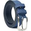 No Limits Cintura Uomo In Vera Pelle Effetto Nabuck Made In Italy Elegante Accorciabile Con Scatola, Alta 3,5 cm Blu Cina