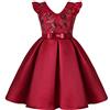 BUNNY LULU Filles Robe inclinée épaule Demoiselle d'honneur des Enfants Bal