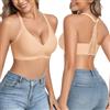 Wiepux Halter Reggiseno Senza Ferretto Donna, Pizzo Regolabile Spallina a Y Morbido Comodo Imbottito Bralette Push Up Scollo a V Intimo Senza Cuciture