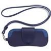 YGMNQAL Custodia protettiva for occhiali in pelle PU bifacciale, portatile, con clip for specchio in, custodia for da collo, anti-smarrimento degli
