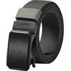 LionVII Cintura elastica a cricchetto con fibbia automatica, cintura da lavoro per uomo per girovita 75-125cm (28-49)
