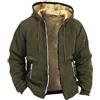 Generico Giubbotto Uomo Invernale Spesso Imbottito Parka Invernale Elegante Lavoro con Cappuccio Taglie Forti Casual Trend Zip Confortabile
