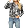 Generico Giacca Paillettes Donna Giacca di Jeans Donna con Paillettes e Stile Baseball per le Stagioni Autunno Inverno (Black, L)