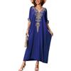 LikeJump Donna Vestito da Spiaggia Bohémien Ricamati Floreali Copricostume Kaftano Abito Bikini Cover ups