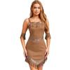 TiaoBug Costume Indiano Indiana Donna Vestito Travestimento Nativo Americano Abito da Selvaggio West Figlia del Capo Costume Carnevale Halloween Natale