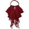 UniqKaliber Collo a Volant Vittoriano Jabot in Pizzo Collo Vintage Lolita Accessorio Costume di Halloween, Rosso, One Size