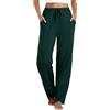 Vlazom Pantaloni del Pigiama Donna Modale Lungo Pantaloni da Notte con Tasche Pantalone Lunghi Morbidi，Verde，XL