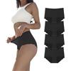 Dumwis Slip Donna Senza Cuciture Mutande Invisibili Biancheria Hipster Intima Donna Morbidi Slip Vita Media Mutande Microfibra Nere 4pack