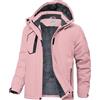 Zoofly Giacca Invernale Bambini Giacca da Neve Ragazze in Pelo Caldo Giacca da Sci Impermeabile con Cappuccio XS(4-5) Rosa