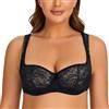 MELENECA Donna Balconette Reggiseno Pizzo Cinghie Imbottite con Ferretto Schwarz 3B
